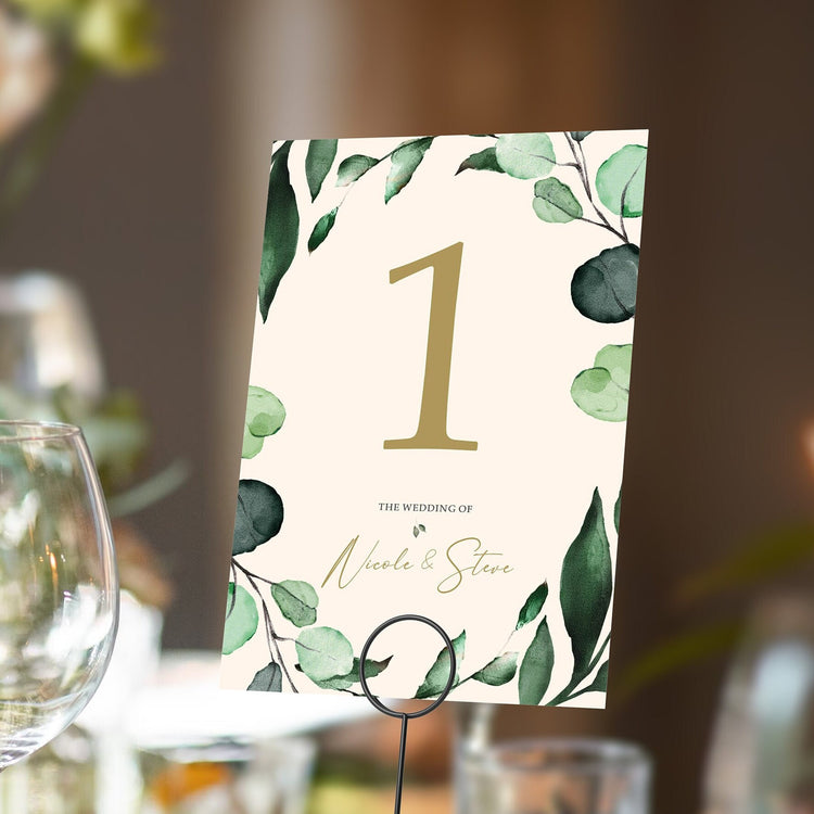 Botanical Greenery Table numbers or Table Names