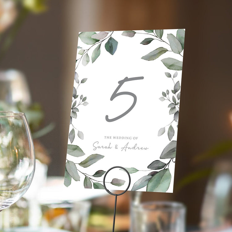 Eucalyptus Greenery Table numbers or Table Names