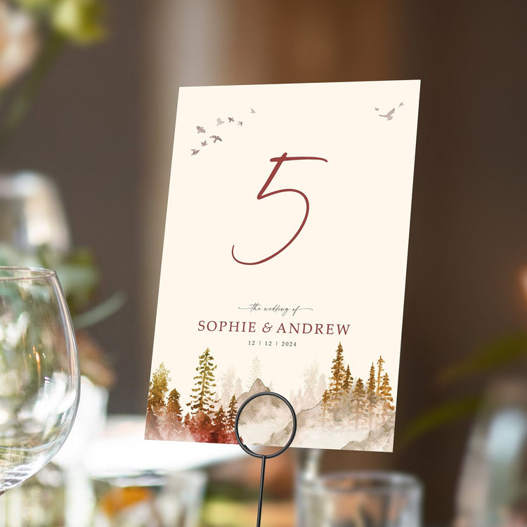 Autumn Fall Table Numbers or Table Names