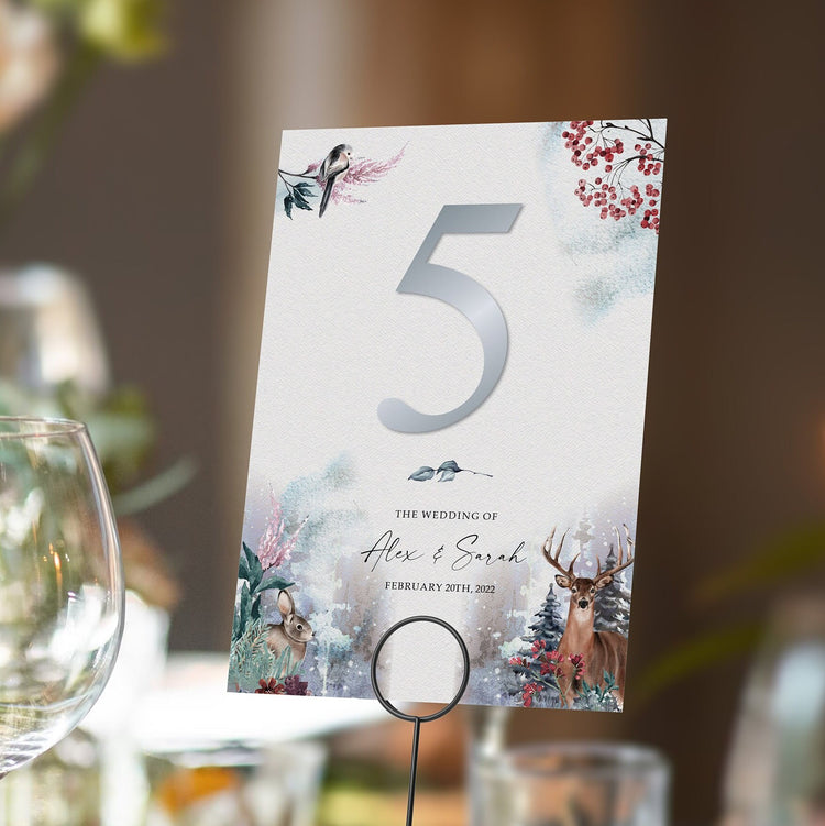 Winter Christmas Table numbers or Table Names