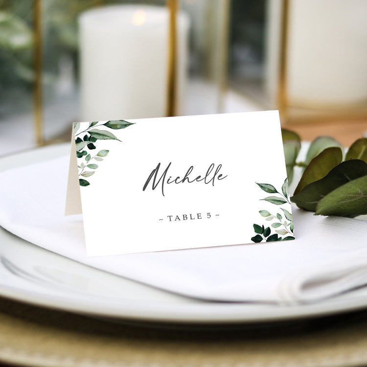 Greenery Wedding Place Cards