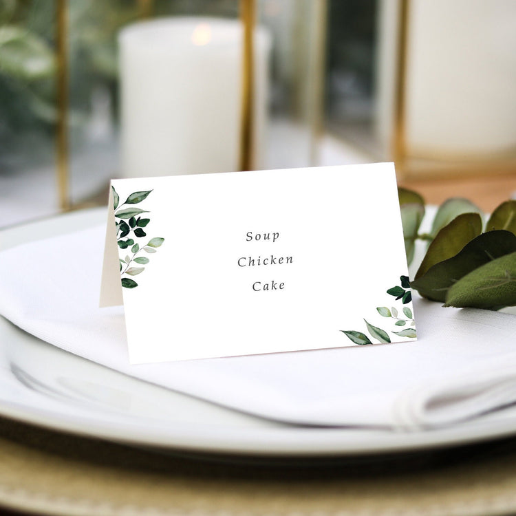 Greenery Wedding Place Cards