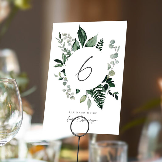 Greenery Table numbers or Table Names