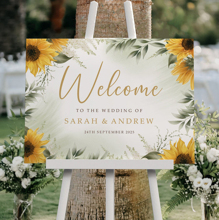 Sunflower Wedding Welcome Sign