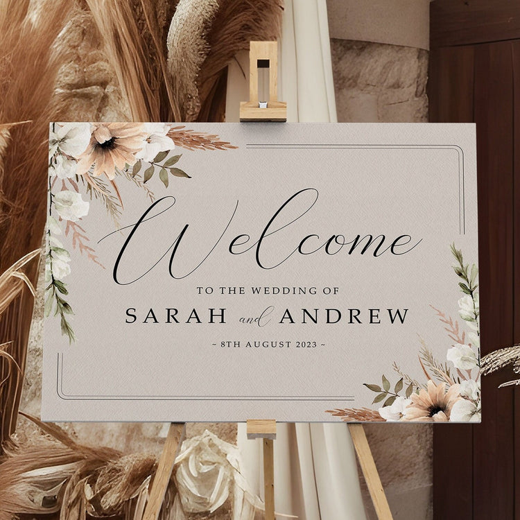 Boho Wedding Welcome Sign