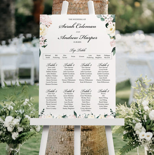 Wildflower Table Plan Seating Chart Sign