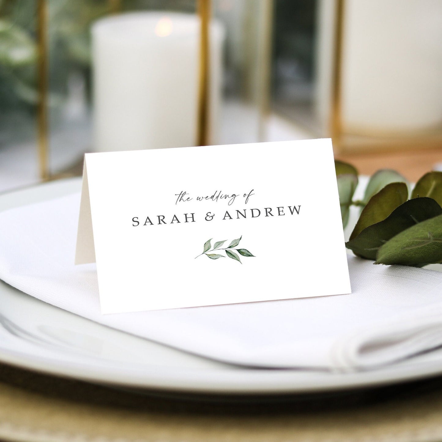 Greenery Wedding Place Cards