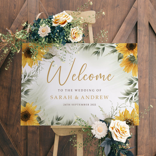 Sunflower Wedding Welcome Sign