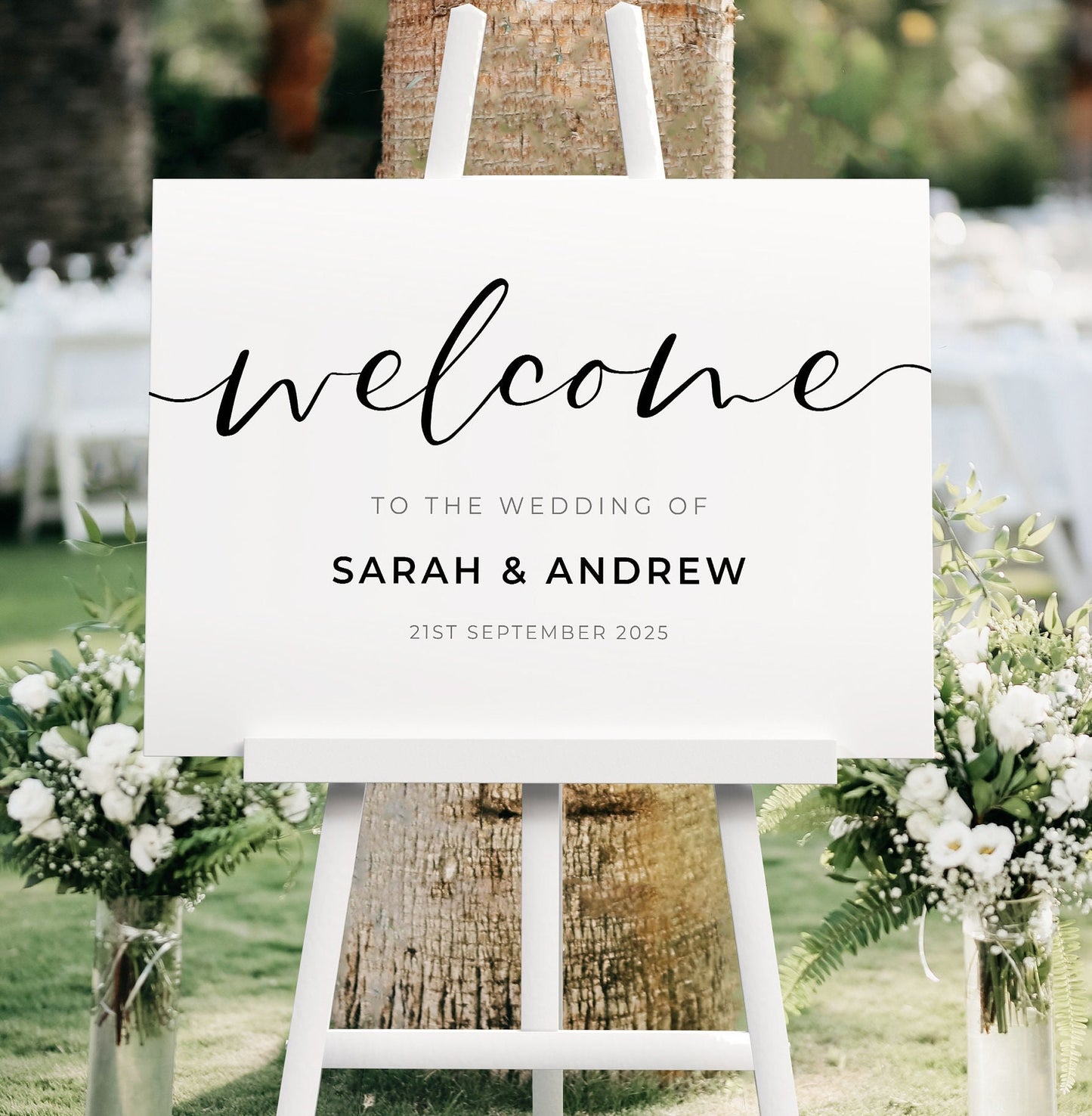 Black Wedding Welcome Sign in Any Colour