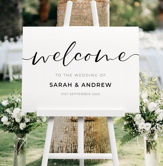 Black Wedding Welcome Sign in Any Colour