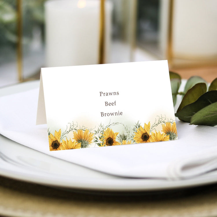 Sunflowers Wedding Place Cards