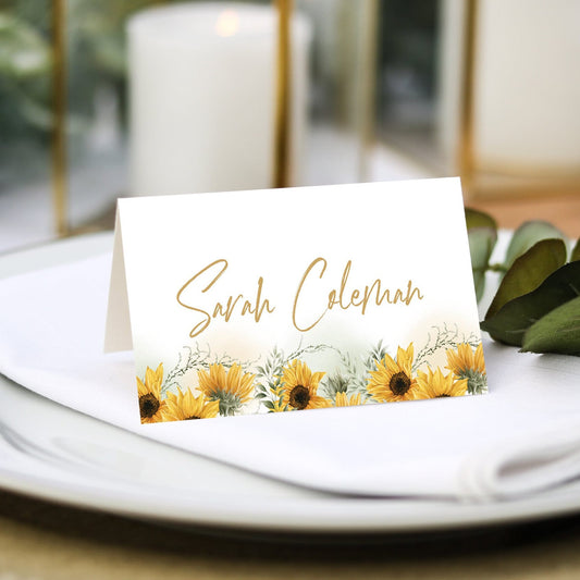 Sunflowers Wedding Place Cards