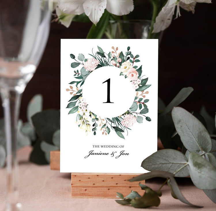 wildflower table numbers or table names