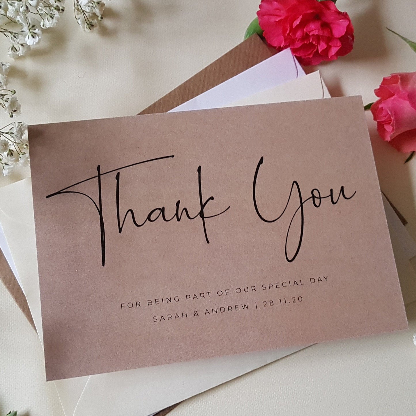 kraft Wedding Thank You Cards