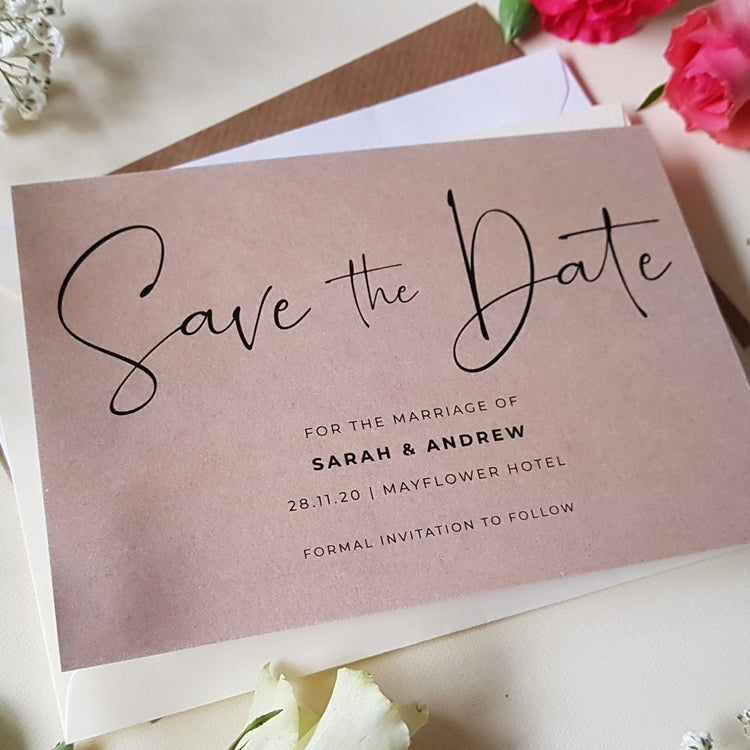 kraft save the date cards