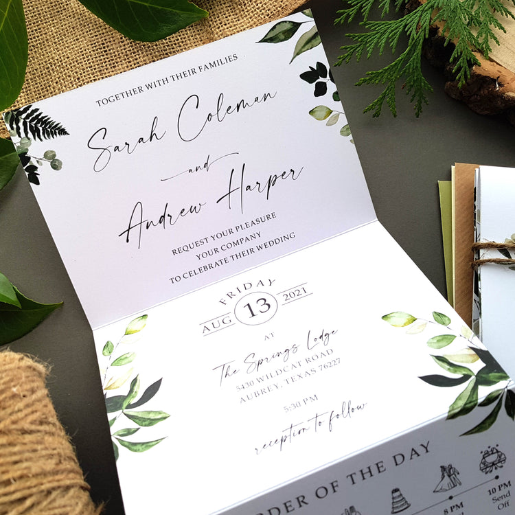 Greenery Wedding Invitations Sample