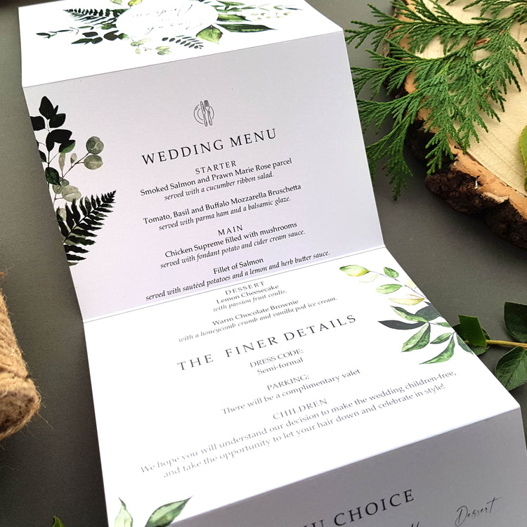 Greenery Wedding Invitations Sample