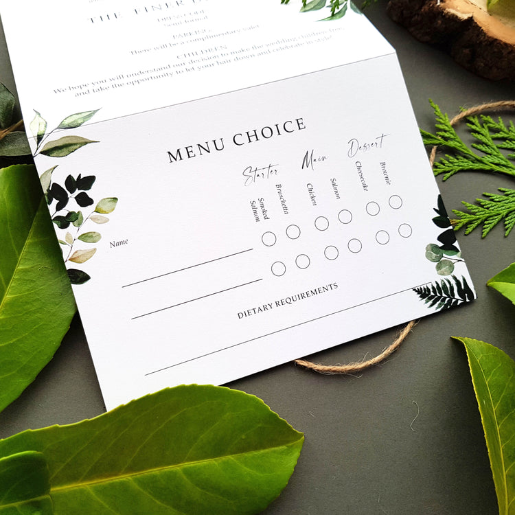 Greenery Wedding Invitations Sample